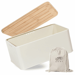 🍞 Theo&Cleo Brotkasten mit Schneidebrett - 33x21x15cm - Brotkorb für langanhaltende Frische! 🌿