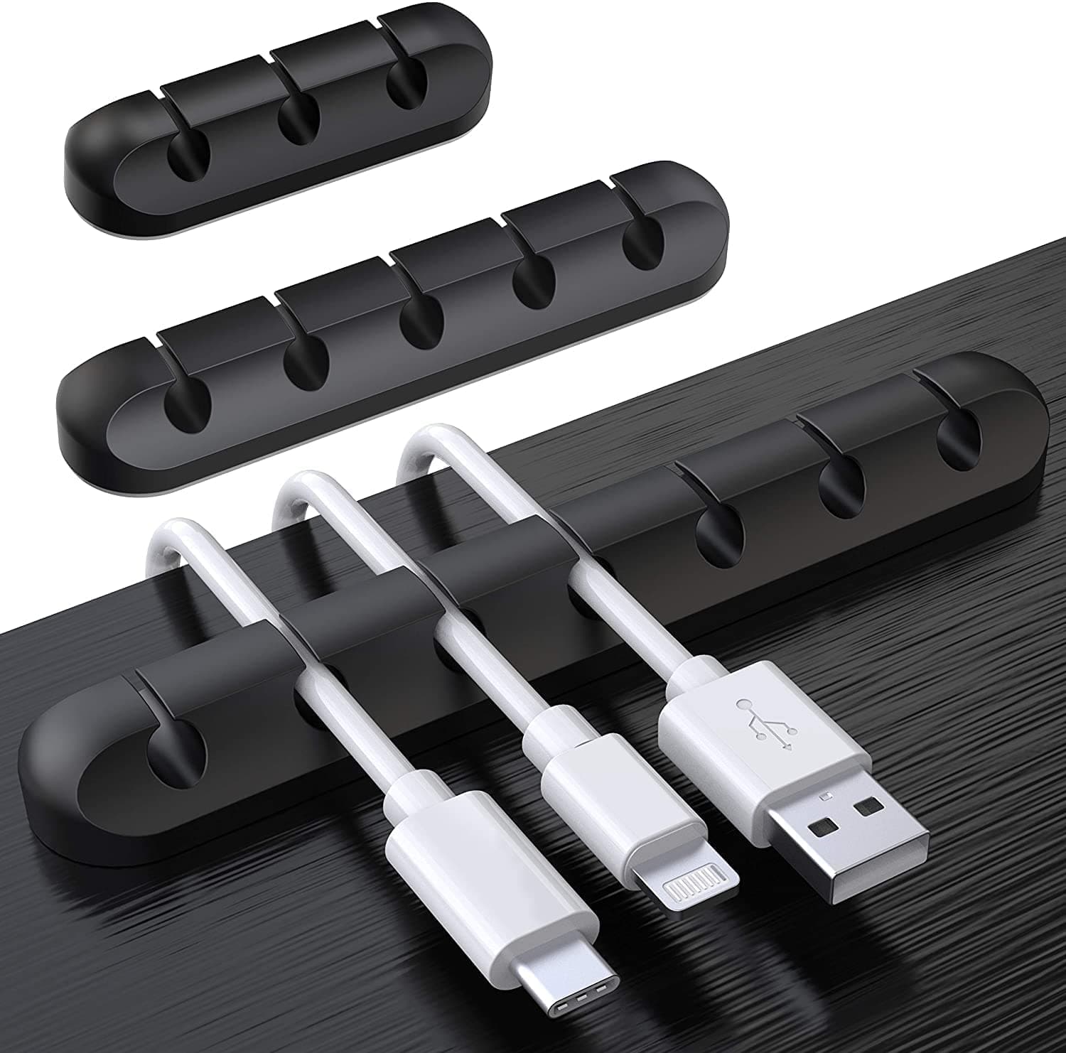 SOULWIT® Kabelhalter Kabelclips [3 Stück] - Kabelmanagement Selbstklebend Kabel Organizer