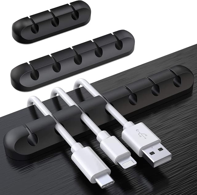 SOULWIT® Kabelhalter Kabelclips [3 Stück] - Kabelmanagement Selbstklebend Kabel Organizer