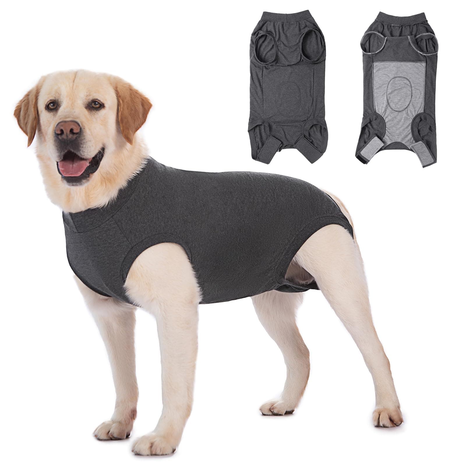 🐶 Axcimond Hundebody Nach Op Leckschutz | Hundeshirt für Hündinnen und Rüden | Wundschutzanzüge für Hunde XL Grau