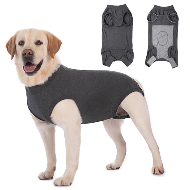 🐶 Axcimond Hundebody Nach Op Leckschutz | Hundeshirt für Hündinnen und Rüden | Wundschutzanzüge für Hunde XL Grau