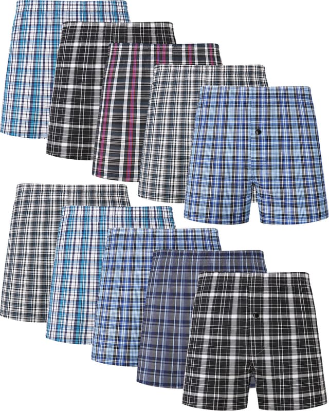 🌟 JupiterSecret Boxershorts Herren Baumwolle Unterhosen Männer Amarican Boxershorts 6er und 10er Packs L 10er Pack 🌟