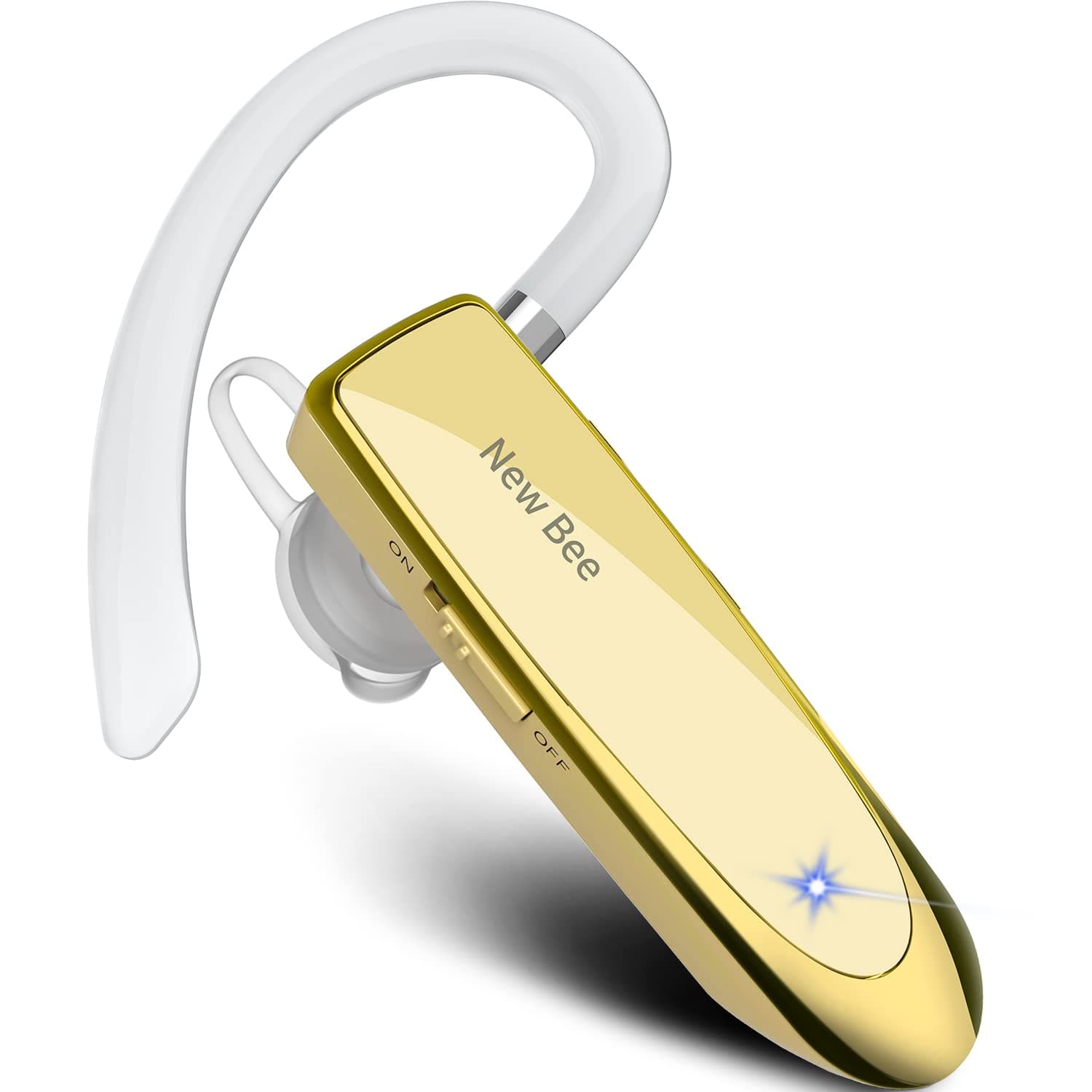 🎧 SchwarNew Bee Bluetooth Headset Wireless Freisprech Telefon Bluetooth-Headset mit Mikrofon Gold