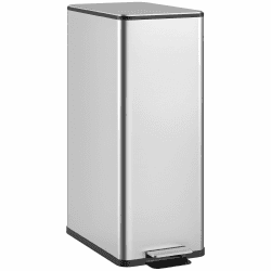 🗑️ HOMCOM Mülleimer 20 L Treteimer mit Softclose-Deckel und Pedal Abfalleimerinkl. Inneneimer Abfallsammler, Edelstahl