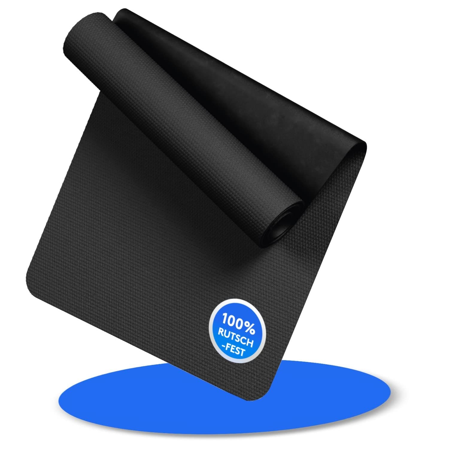 LILENO SPORTS Bodenschutzmatte [60 x 180 cm] Schwarz - Laufband Matte 8 mm Dicke