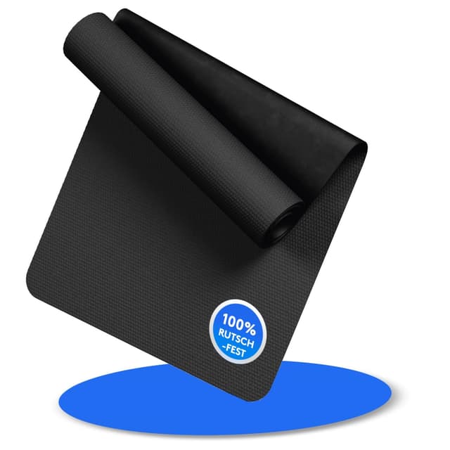 LILENO SPORTS Bodenschutzmatte [60 x 180 cm] Schwarz - Laufband Matte 8 mm Dicke