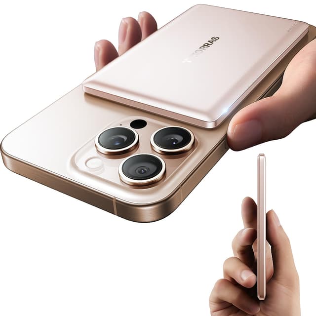 🔋📱 TORRAS Ultra Slim Powerbank für Magsafe Gold, Schnellladen 5000mAh