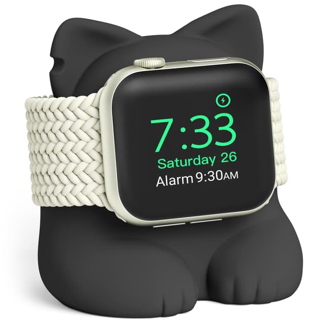🐱 ELETIUO Apple Watch Ladestation Katze-Design | Schwarz