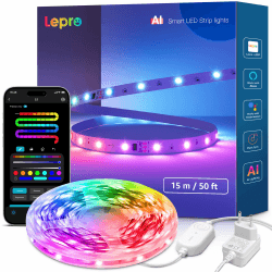 Lepro AI LED Strip S1, RGBIC 15M Smart LED Streifen mit KI-Lichtdesign-Assistent 🌈🎶