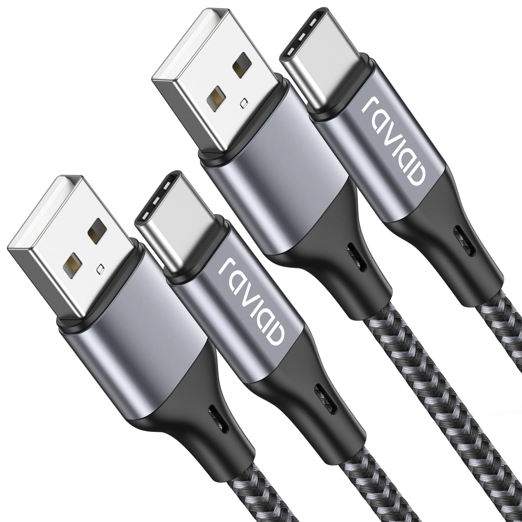 🔋📱 RAVIAD USB C Kabel [2Stück 1M] Schnellladekabel für iPhone & Samsung Galaxy - Grau