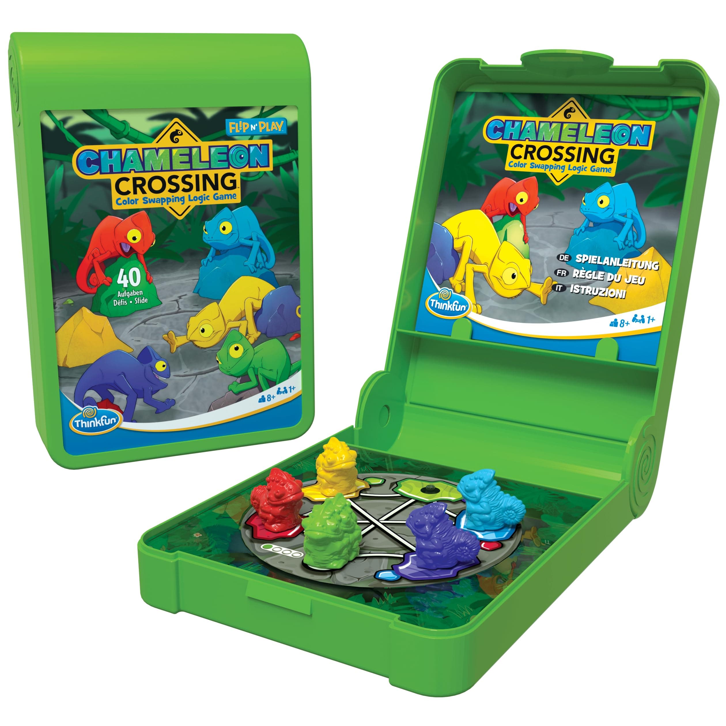 🦎🌈 ThinkFun 76577 - Flip N' Chamäleon Crossing - Reise-Logikspiel