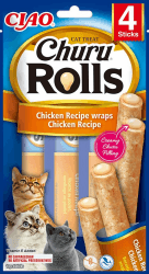 🐱 INABA Churu Rolls mit 59% Hühnerfleisch und 16% Thunfisch Katzenleckerlis 🐟 | Getreidefrei, Zuckerfrei, Keine Nebenerzeugnisse Katzensnacks