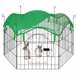 EUGAD Freilaufgehege Kaninchen 🐇🌿 Robustes Metall Freigehege mit Tür & Schutznetz