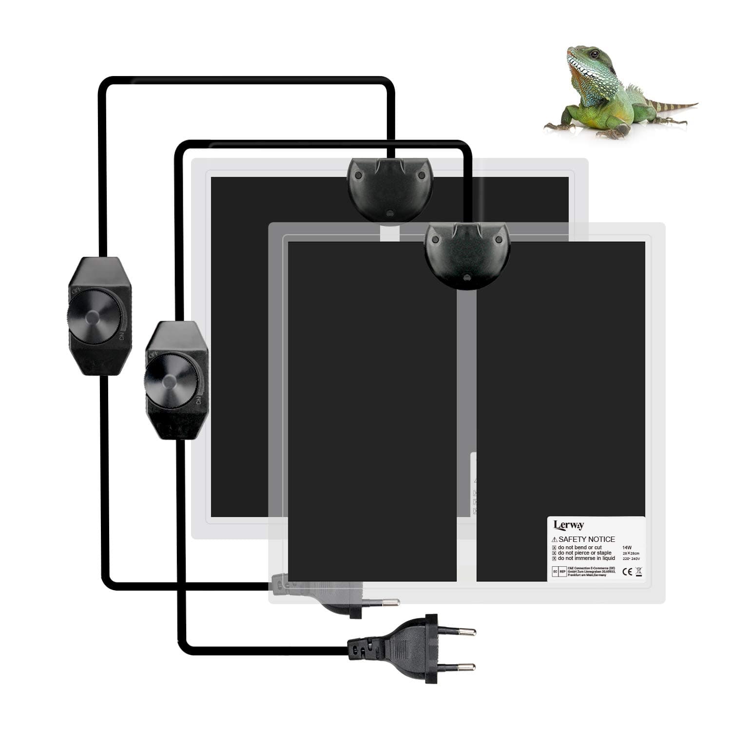 LERWAY Reptil Heizmatte 2PCS Terrarium Heizmatte 🦎🐢🐸🐍🕷