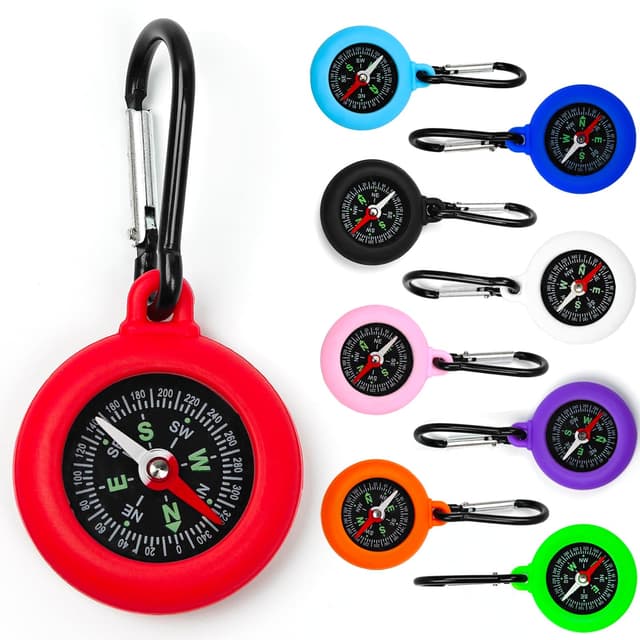 🧭 Cveenk 9 Stück Mini Kompass Kinder Schlüsselanhänger 🌈