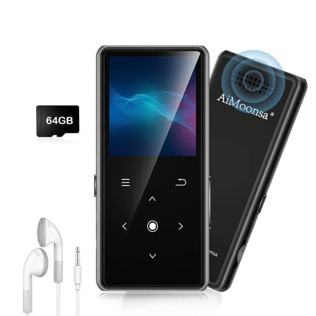 🎶🎧 Black-64G MP3-Player mit Bluetooth 5.2 & HD-Lautsprecher