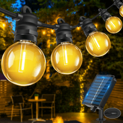 🌟 Bowfar Lichterkette Außen Solar 6M - 10+1 G40 Glühbirnen 🌞