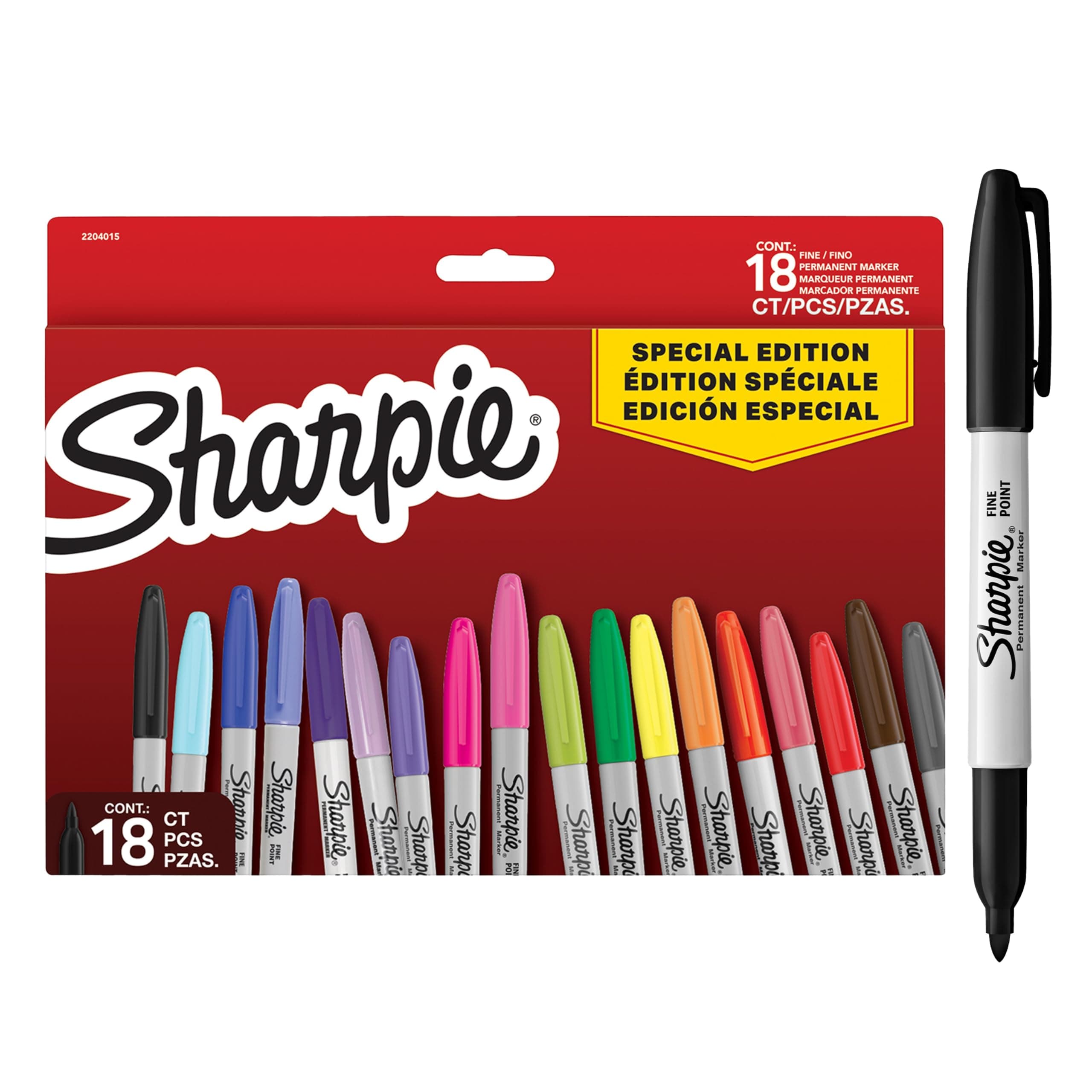 🌈 Sharpie Permanent Marker Set | 18 Wasserfeste Stifte | Feine Spitze | Sonderserie