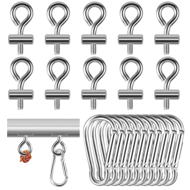 POFIBO 10 Stück 8-10mm Kederstopper mit 10 Stück Karabiner