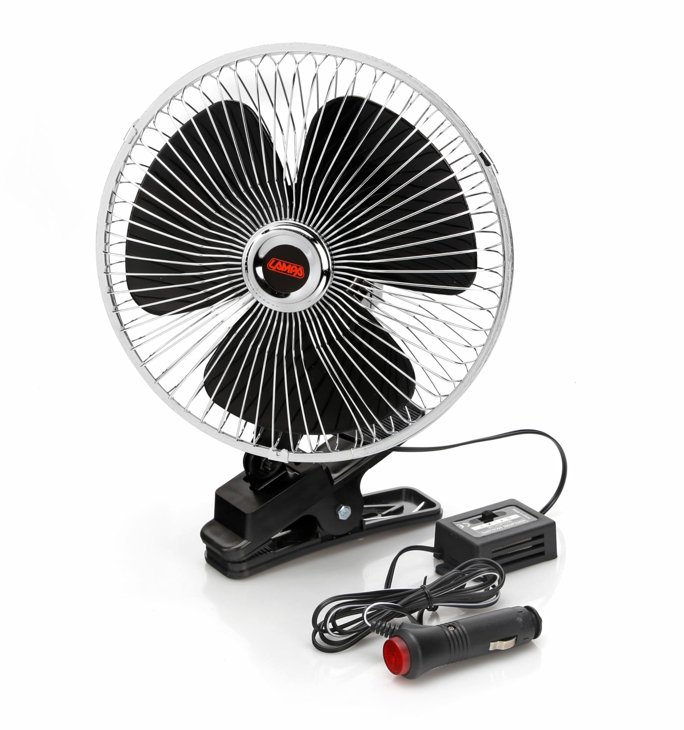 🌬️🔦 Lampa Lüfter Chrom mit Clip 24 V, Schwarz (Schwarz) - Nur 32.09€!