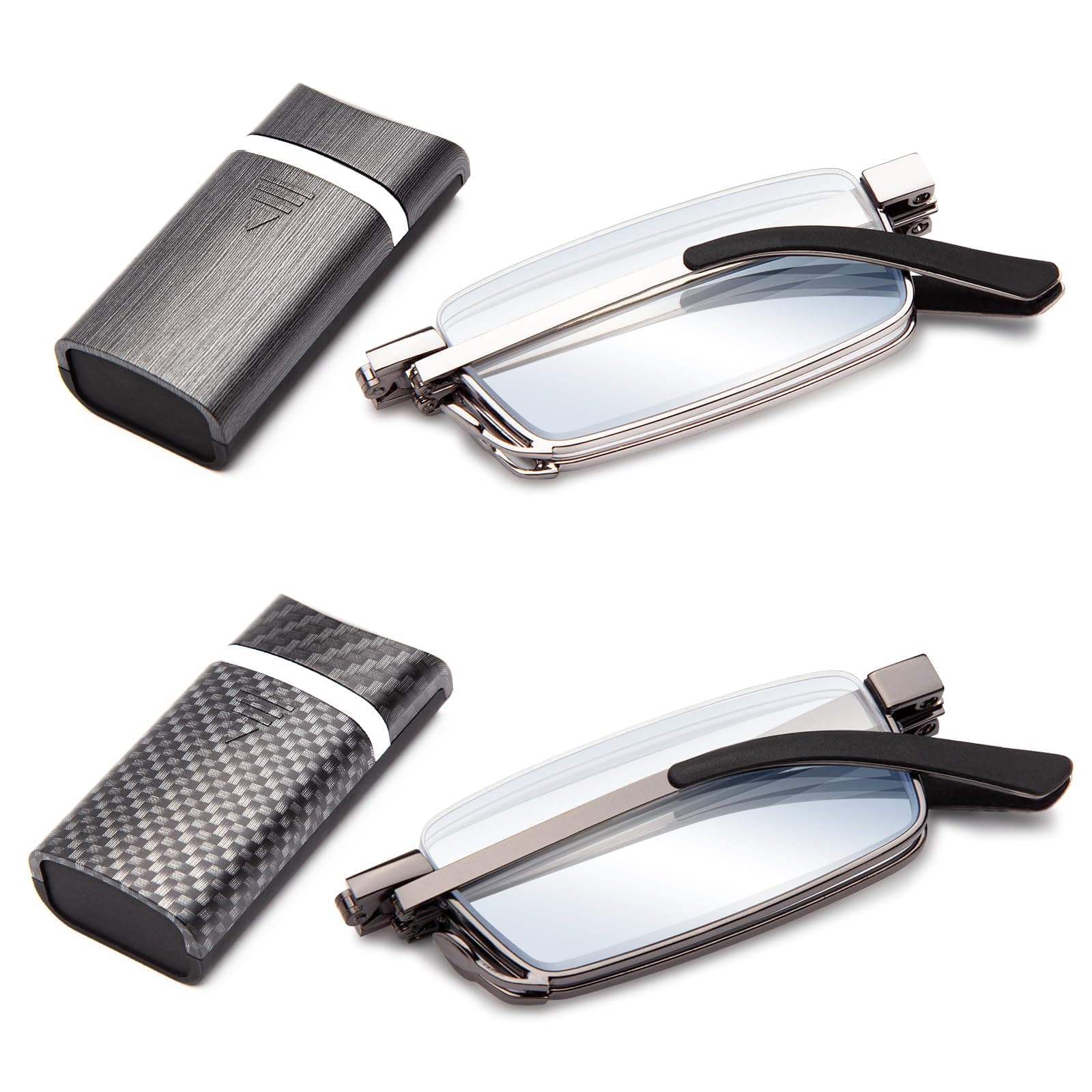 Amorays 2 Paar Faltbare Metall Lesebrille Mini Tragbare Lesebrillen 💎