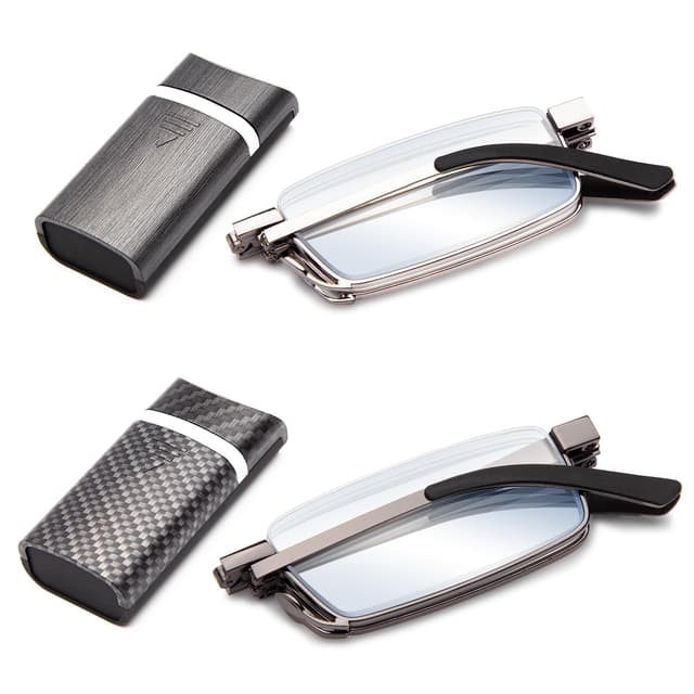 Amorays 2 Paar Faltbare Metall Lesebrille Mini Tragbare Lesebrillen 💎