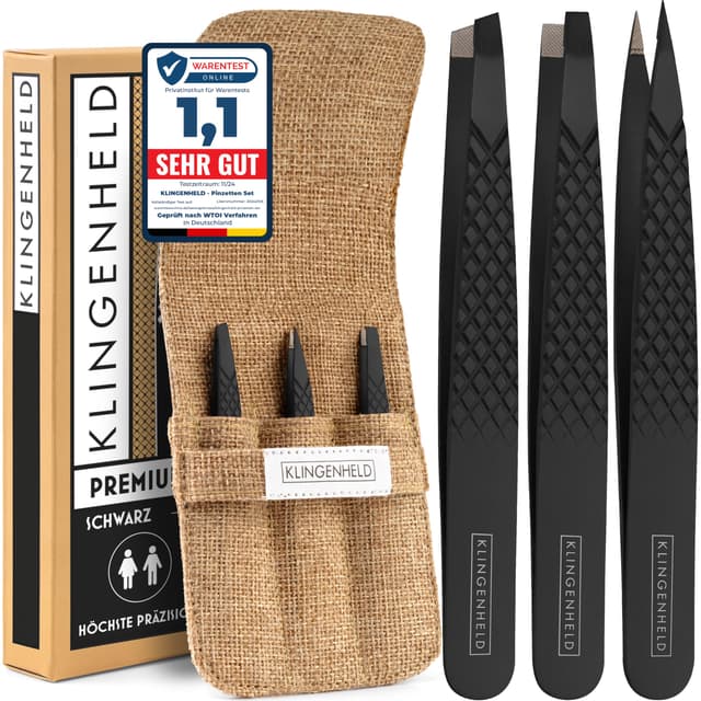 🔥 KLINGENHELD® Profi Pinzetten-Set mit ComfortGrip-Spitzen & Anti-Rutsch Griff - Maximaler Halt & höchste Präzision 🔥