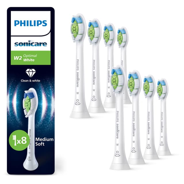 Philips Sonicare W2 Optimal White, Original Ersatzbürstenköpfe, Weiß, 8er-Pack, HX6068/87 Neu 1 stück (8er Pack) 🦷💫