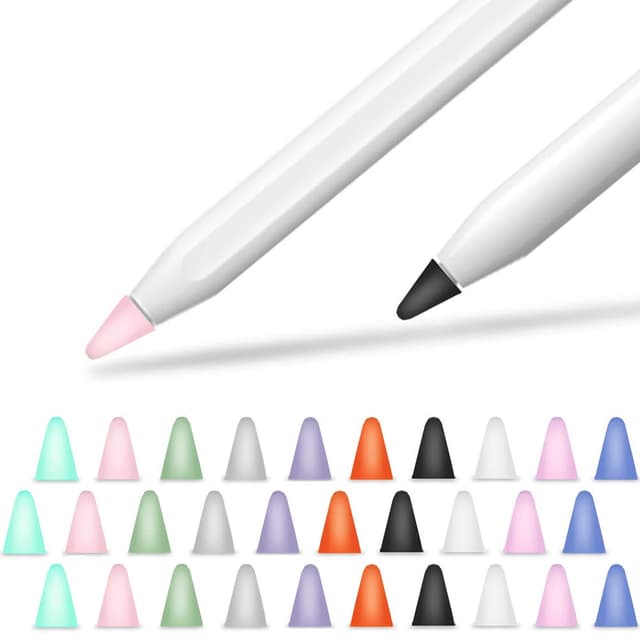 YINVA Silikon Spitzen Zubehör für Apple Pencil 1st & 2nd, Hochempfindlich Nib Silikon Spitze Replacement Tips Apple Bleistift Tipps (30 PCS,10 Colors) Colorful 🌈