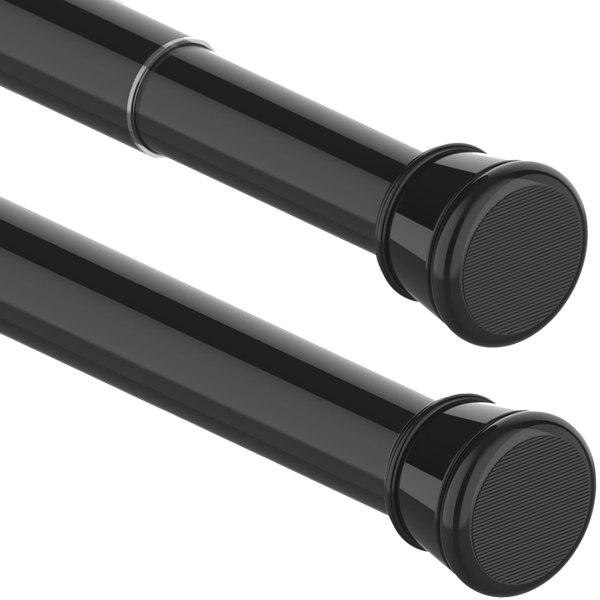 1Stück Vorhangstange Ohne Bohren Spannstange Teleskopstange Vorhang für Badezimmer, Fenster, Kleiderschrank 73-145CM Schwarz