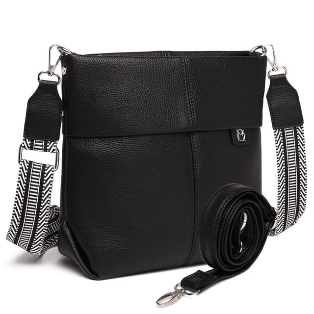 Myhozee Umhängetasche Damen Schwarz - Klein Crossbody Bag PU Leder