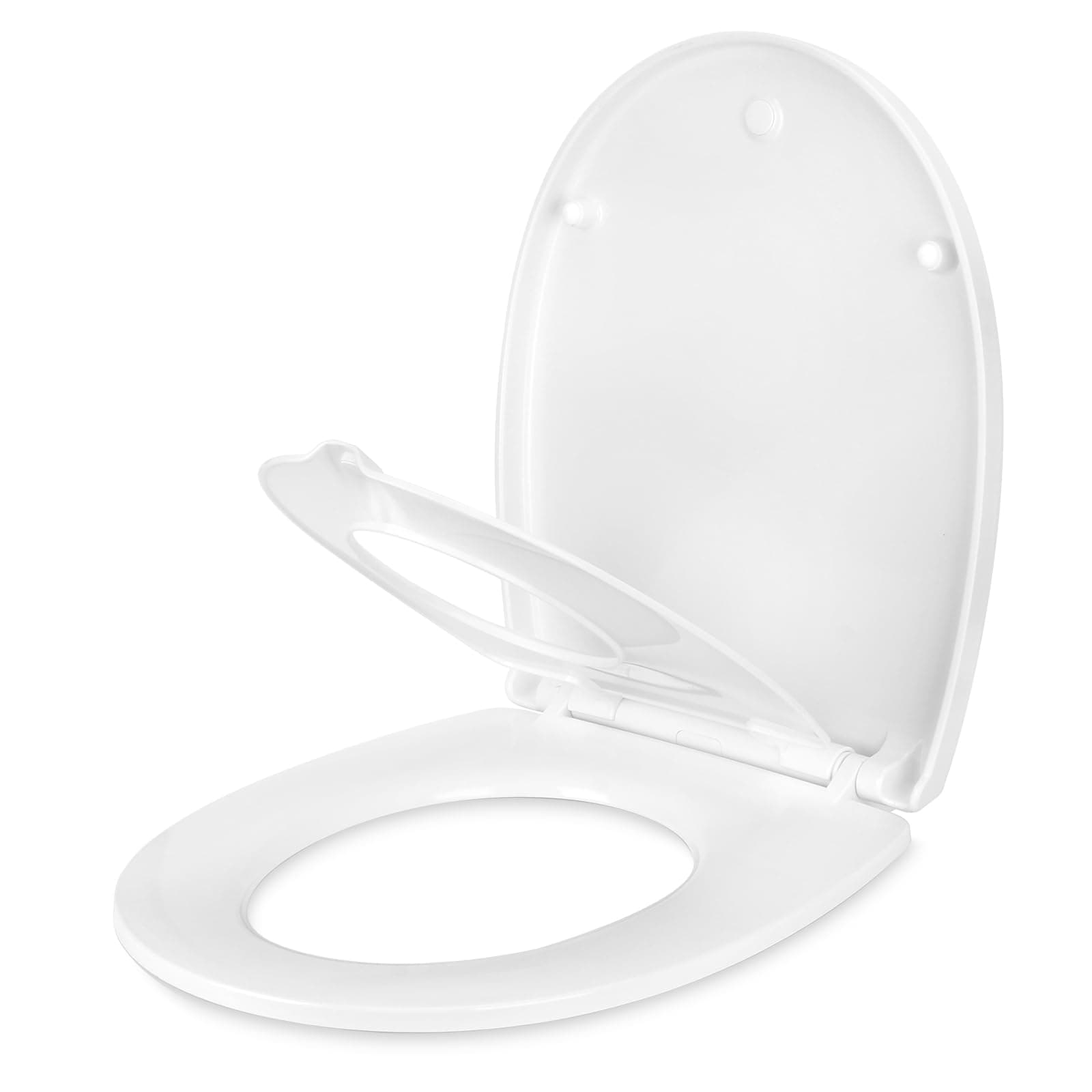 YOTOREE Toilettendeckel mit Kindersitz, 2 in 1 WC-Sitz Toilettensitz mit Absenkautomatik, 🚽👶 O Form Duroplast Klodeckel, Quick-Release, Weiß