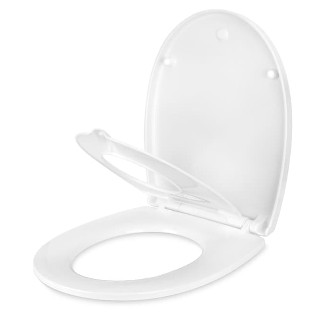 YOTOREE Toilettendeckel mit Kindersitz, 2 in 1 WC-Sitz Toilettensitz mit Absenkautomatik, 🚽👶 O Form Duroplast Klodeckel, Quick-Release, Weiß