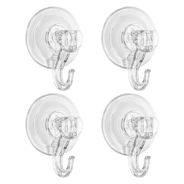 🔥 Deal des Tages! Saugnapf Haken Set, Extra Stark und Wiederverwendbar (Transparenz, 4 Stück)