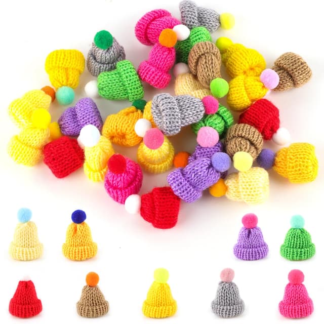 Ezydka Mini Hüte Strickmützen 40 Stück 🎩🧶