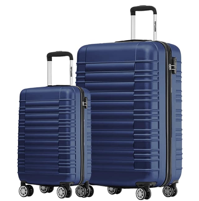 TRVLMORE Koffer & Trolleys - Koffer Set, Hartschalenkoffer Groß, Reisekoffer - Blau Small + Large Dunkelblau