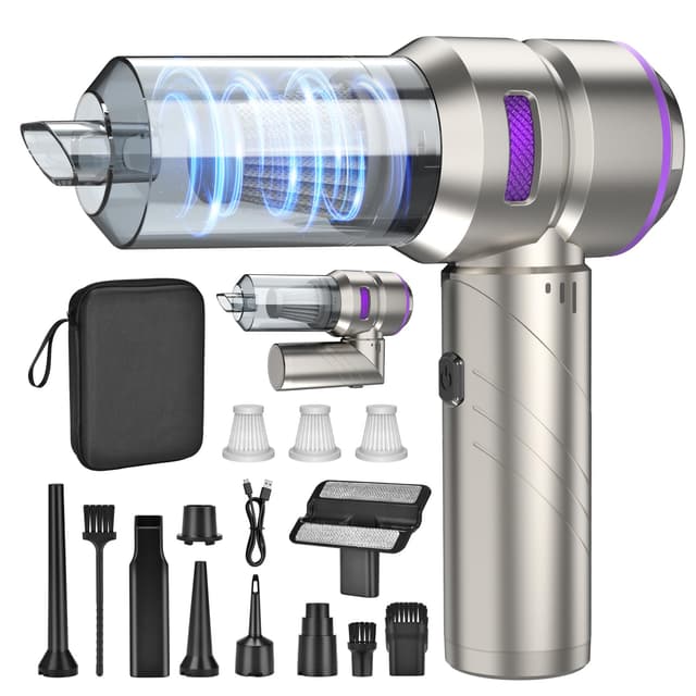 🌪️ Fwiull Handstaubsauger, 4-in-1 Handstaubsauger Akku Kabellos, 18000Pa Auto staubsauger Stark