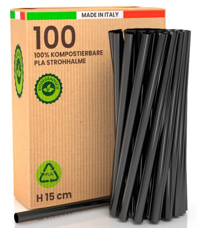 🌿🌍 100% Ökologische Jumbo Strohhalme aus Bioplastik - Made in Italy 🇮🇹