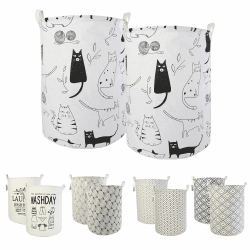 🧺🐱 LessMo 2PCS 17.7" Wäschekorb Sortierer - Faltbar - 2er Set Wäschesammler 🐶🧺