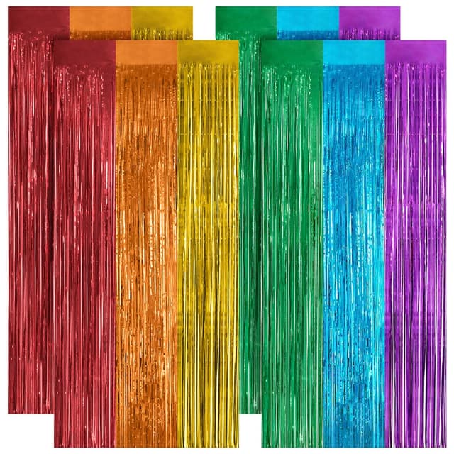 Angebot: OFFCUP Lametta Vorhang, 4pcs Metallische Glitzervorhang Fringe 🎉