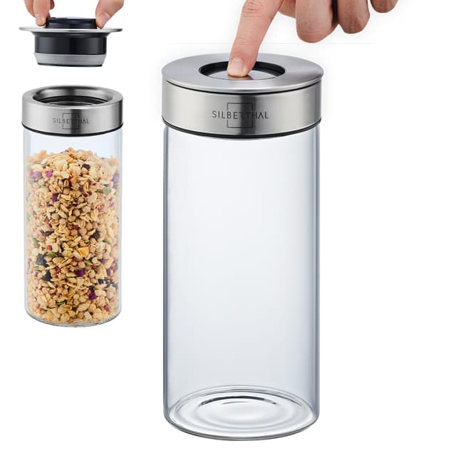 🌟 SILBERTHAL Vorratsdosen Glas mit Deckel 1300 ml - Vorratsgläser für luftdichte & auslaufsichere Aufbewahrung 🌟