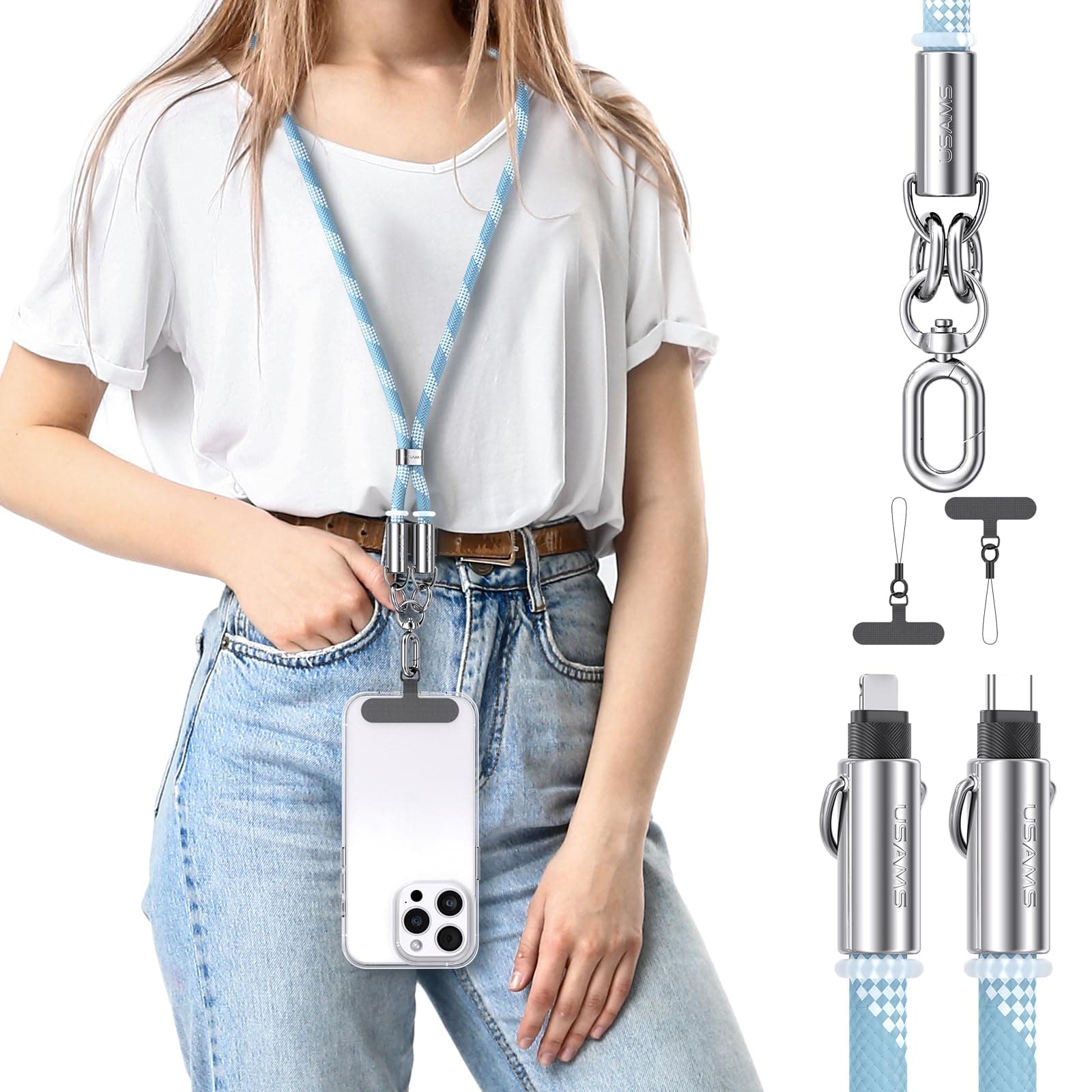 📱 enablink Handykette mit USB C auf USB L Kabel 📲