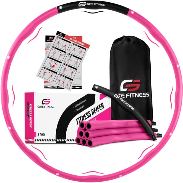🔥 GATE FITNESS Hula Hoop Reifen für Erwachsene und Kinder zum Abnehmen | 6 bis 8 Segmente Hoola Reifen mit Wellendesign