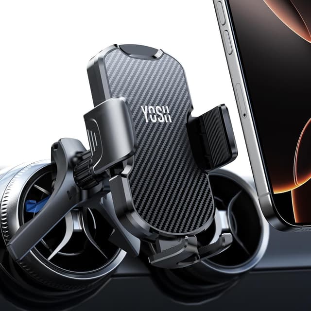 YOSH Handyhalterung Auto für Mercedes Lüftung Rund, Kompatibel mit A/B/C/V-Klasse, GLA/GLC/GLK, Mit stabilem Dreieckshaken-Design, für iPhone, Samsung, Pixel, Streifenoptik CH452