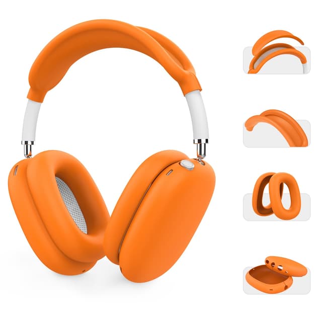🎧 AHASTYLE Silikon Hülle für AirPods Max Case [4-in-1] (Orange) - 360° Schutz! 🛡️
