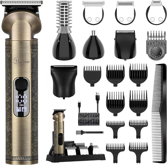 🧔🔥 Hatteker Bartschneider Haarschneidemaschine Herren - 8-in-1 Set