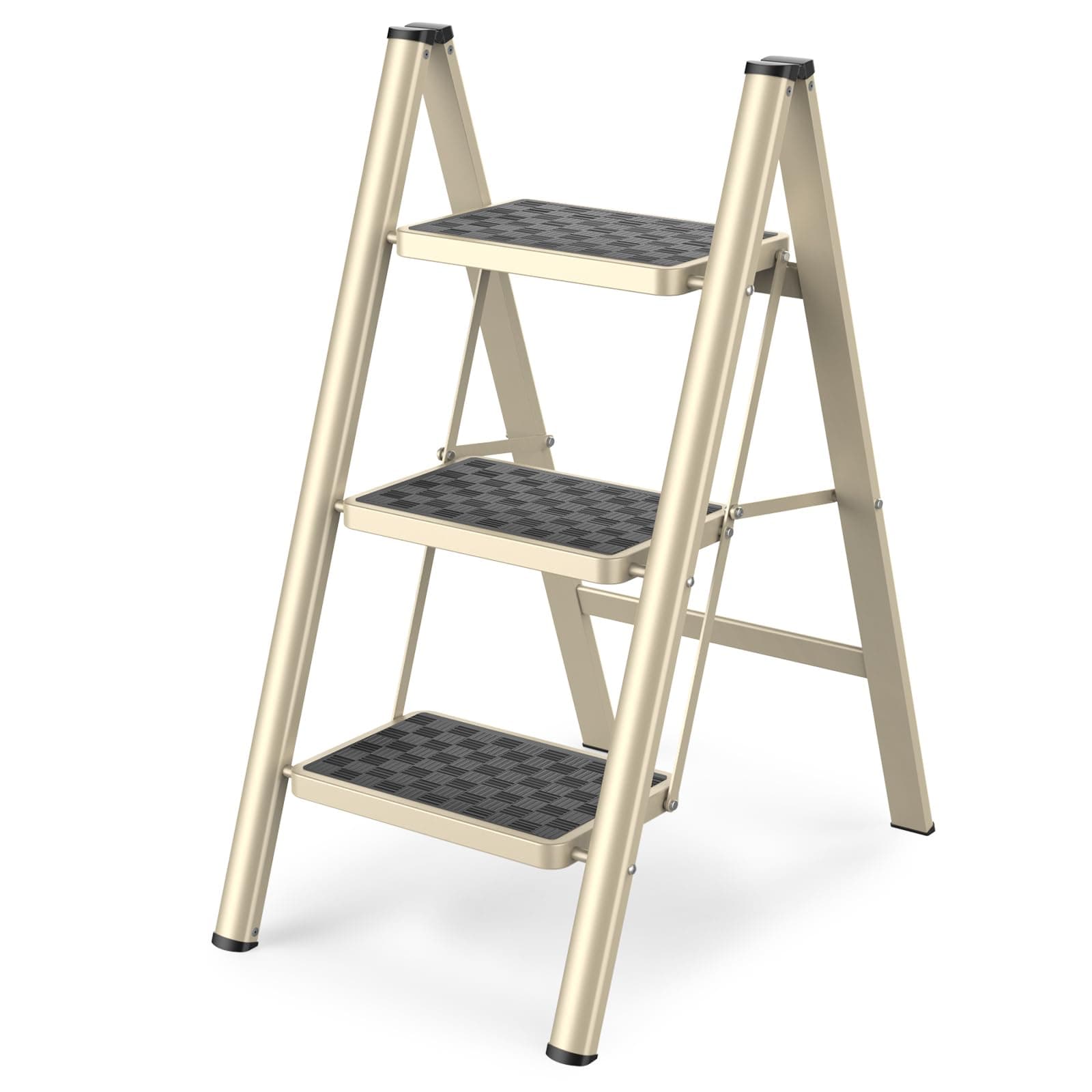 🌟 HBTower Trittleiter 3 Stufen Klappbar Gold 🌟