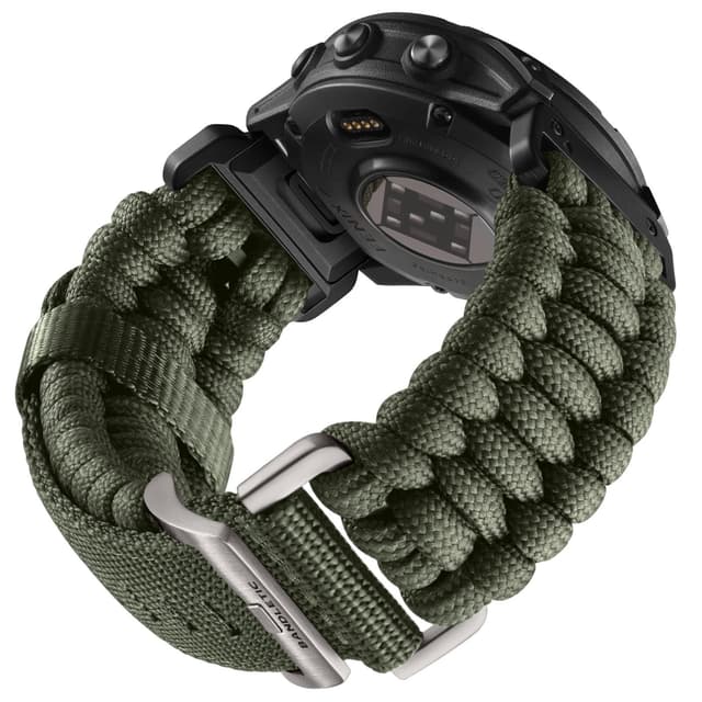 Bandletic Uhrenarmband 22mm - Kompatibel mit Garmin Fenix 6 Pro/Fenix 7 - Nylon QuickFit Geflochten Sport Band - Armeegrün