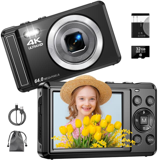 4K Digitalkamera mit 32 GB TF-Karte 64 MP Autofokus Fotoapparat 📸🌟