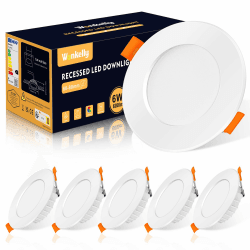 LED Einbaustrahler 230V, 6W Flach Deckenstrahler, LED Spot IP44, Neutralweiß 4000K Deckenspots, 600LM, 68-80mm EinbauØ, Bad Einbauleuchten für Badezimmer, Küche, Wohnzimmer, Flur, 6er Set 🌟